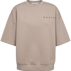HAUTE L`AMITIÉ SWEATSHIRT, MAXI SPLIT SS LOGO SWEAT, BEIGE